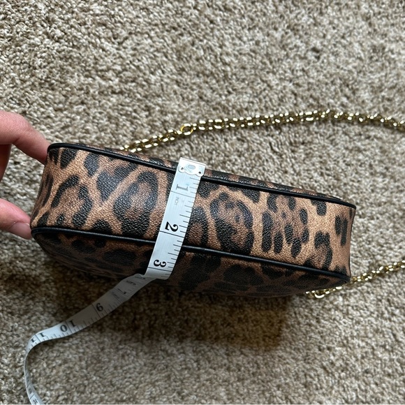 Dolce and Gabbana Beige Leopard Print Coated Canvas Crossbody Bag - Picture 6 of 12